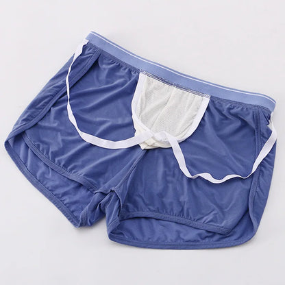 New Men Underwear Summer Ice Mesh Home Pants Men's Boxer Shorts Quick Drying Fitness Hip Lifting Men's Bikini