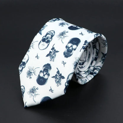 New Design Novelty Mens Ties Soft Skinny Necktie Lips Skull Fish Hamburger Patten Print Ties For Men Wedding Party Accessories