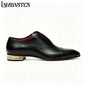 Gold Geometric Heel Patent Leather Mens Loafers Polished Glossy Upper Red Lining Formal Dress Shoes Embossed Gold Heel Loafers