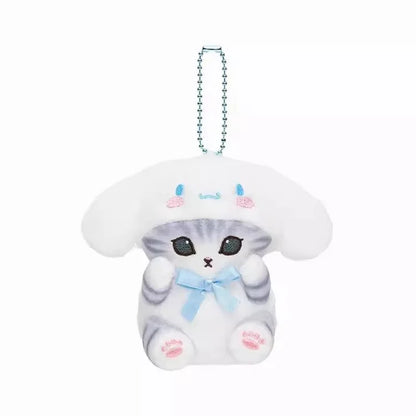 Kawaii Frog & Kitty Plush Keychain