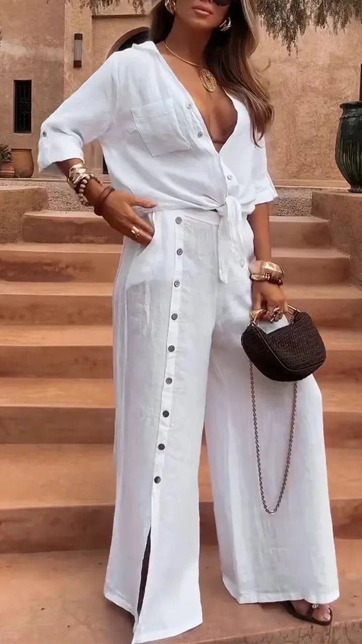 New Fashion Casual Irregular Two-Piece Sets Loose Short-Sleeved