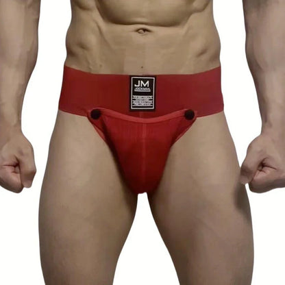 Athletic Supporters Work Out  Men's Underwear Sexy Jockstrap with Woollen Removable Codpiece Big Bulge Pouch Panties Underpants