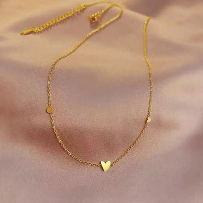316L Stainless Steel Mini Heart Clavicle Chain Choker Necklace Women Chain Necklace Simple Jewelry