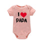 I Love Mama & Papa Funny Baby Romper T-shirt Crawling Clothes Triangle Onesies Newborn Baby Clothes Onesies for Babies