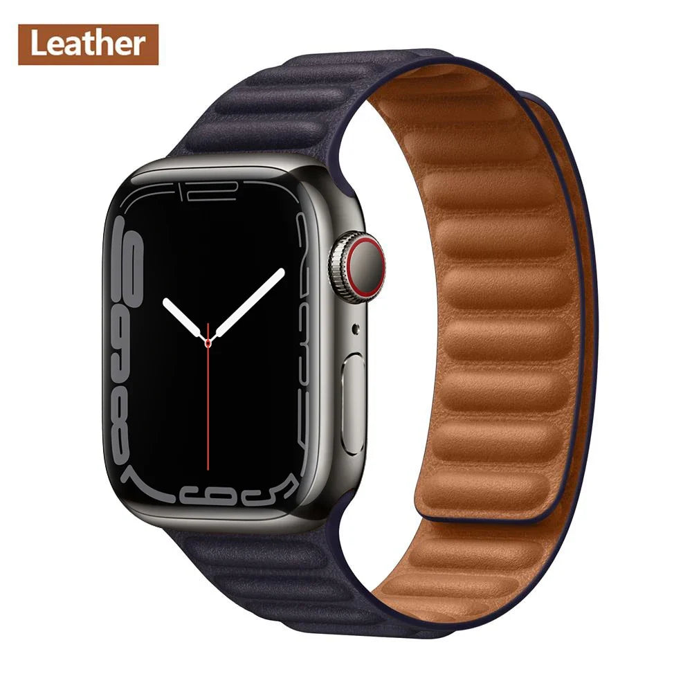 Apple Watch Magnetic Link Band, Leather or Silicone