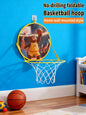 Foldable Basketball Hoop Bear Theme No Drilling 35cm Lightweight Portable Indoor Outdoor Fabric Kids Home Bedroom Yard Play Toy