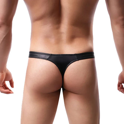 CLEVER-MENMODE Men Underwear Faux Leather Briefs