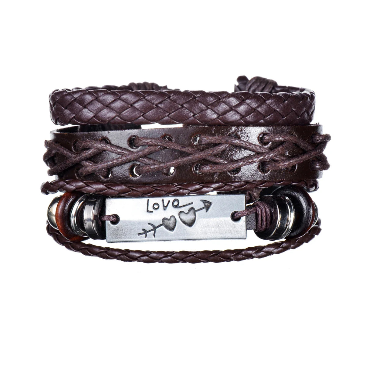 MeMolissa New Fashion Braided Wrap Leather Bracelets for Men High Quality Vintage Charm Wood Beads Ethnic Tribal Wristbands