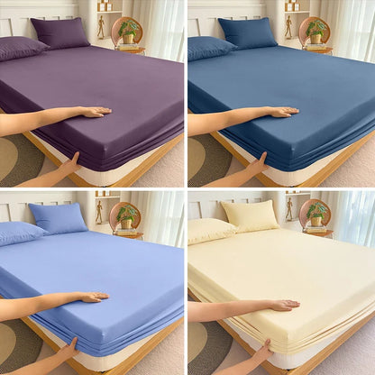 90/120/150/180x200 Fitted Bed Sheet with Elastic Band Solid Color