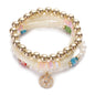 3pcs Boho Bohemian Pink Butterfly Pendant Charm Beads Bracelets Set For Women Stone Wristband Bracelet Bangles Pulseras Feminina