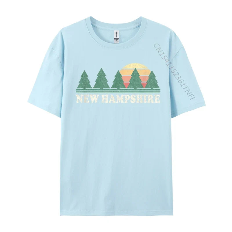 New Hampshire NH Vintage Retro 70s Cosie Men's Fashionable Custom Tees O Neck Pure Cotton Top T-Shirts Casual T-Shirts