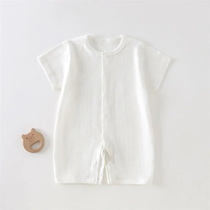 Baby Short Sleeved Jumpsuit Summer Newborn Breathable Mesh Air