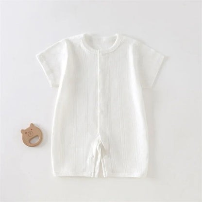 Baby Short Sleeved Jumpsuit Summer Newborn Breathable Mesh Air
