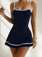 Women's color blocked tennis short skirt