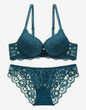 Hollow Lace Floral Sexy lingerie set Bow Padded Push Up women's bra Suitable for Small Busts sexy bras and panties