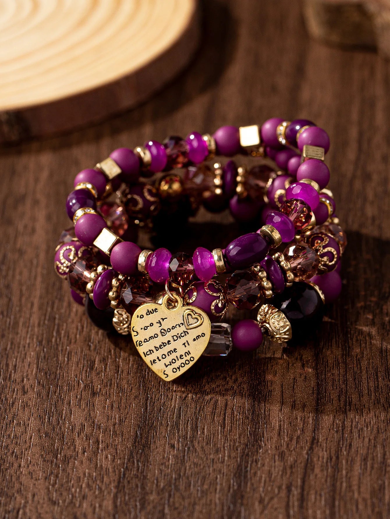 WG Bracelet Stackable Bead Bracelets Ladies Mens Stretch Multilayer Bracelet Set Multicolor Jewelry Earrings Bracelet Set