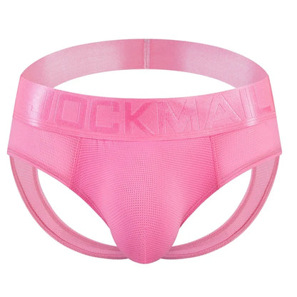 Open Back Sexy Men Underwear Briefs Underpants Nylon Mesh Quick Dry Gay Men's Jockstrap Bikini Slip Men Tanga Briefs Thong Swim