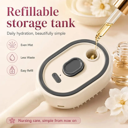 Electric Steaming Hair Straightener Brush Electric Spray Air Cushion