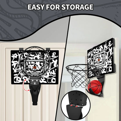 Kids Mini Basketball Hoop With Electronic Scoreboard Ball Sport Backboard Outdoor Indoor Excersise Accessory Funny Game Toys