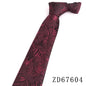 NEW 8cm Wide Tie For Man Jacquard Necktie Luxury Flower Business Neck Tie Suit Cravat Dark Red Ties For Wedding Party Men Gift
