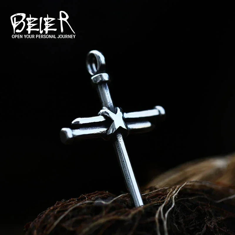 Beier 2022 New Creative Design Jesus Cross Pendant For Men Punk Hip Hop Skull Christian Jewelry Wholesale