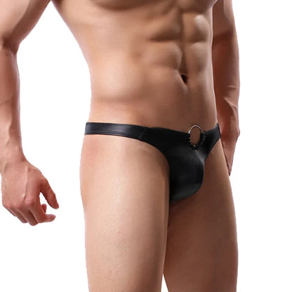 CLEVER-MENMODE Men Underwear Faux Leather Briefs
