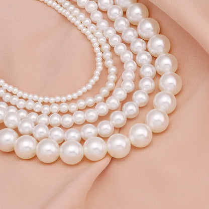 Imitation Pearl Necklace Adjustable Elegant Irregular Beads New Trend Date Wedding Party Jewelry Women Girls Gift