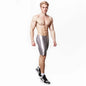AMORESY Men's Sexy Smooth Shiny Medium Waist Sportswear Elastic Tights Silk Pants Running Sports Breathable Fitness Beach Shorts
