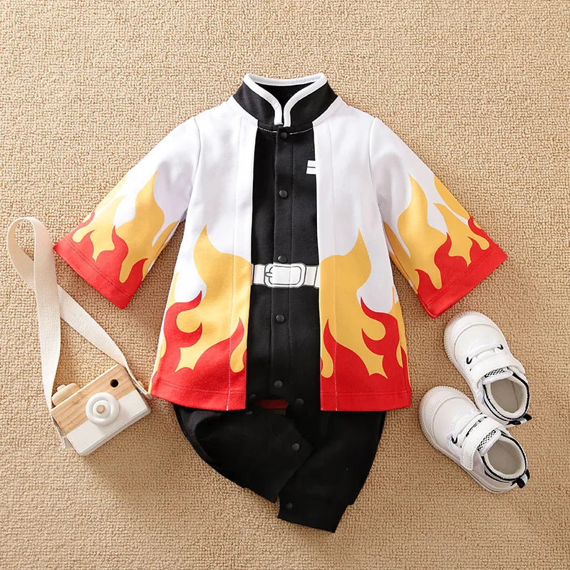 Newborn Baby Anime Cape Style Children Long Sleeve Cotton Bodysuit, Cute Kids Boys Girls Romper