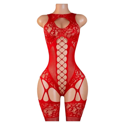 Ultra Hot Crotchless Lingerie Open Bra Erotic Costumes Transparent BodySuits Adults Hanging Neck Bodystockings Fishnet Underwear