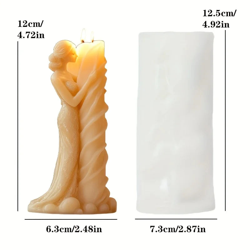 3D Wedding Girl Aromatherapy Candle Silicone Mold DIY Girl Candle Mould Gypsum Clay Epoxy UV Resin Mold Molds Home Decor