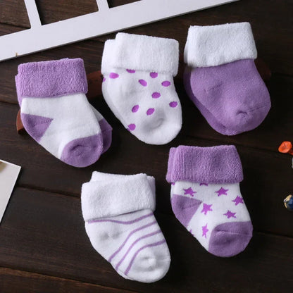 5pairs/lot Unisex Non-Skid Baby Shoe Socks 0-12months Cotton Baby Boy