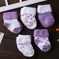 5pairs/lot Unisex Non-Skid Baby Shoe Socks 0-12months Cotton Baby Boy