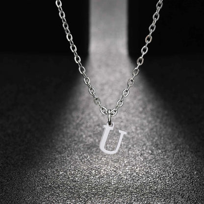 26 Letters A-Z Initial Pendant Necklaces for Women,Alphabet Pendant Rolo Chain Necklace,Simple Fashion Collar Jewelry Gift