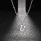 26 Letters A-Z Initial Pendant Necklaces for Women,Alphabet Pendant Rolo Chain Necklace,Simple Fashion Collar Jewelry Gift