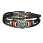 New Trendy Retro 4pcs/Set Bracelets & Bangles Men's Multilayer Black Leather Jewelry Charm Pulseiras Boyfriend Wristband