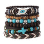Vintage Ethnic Style Woven Leather Bracelet For Men Bohemian Cross Butterfly Life Tree Leather Bracelets Gifts For Friend