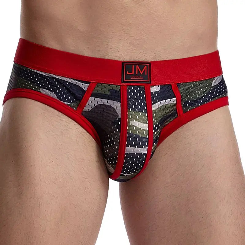 Man's Underwear Briefs Underpants Nylon Low-rise Mesh Breathable Camouflage Men's Briefs Swimwear Shorts