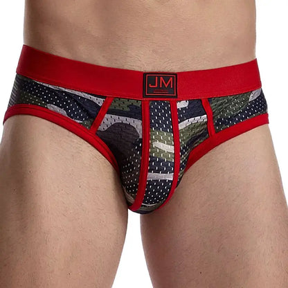 Man's Underwear Briefs Underpants Nylon Low-rise Mesh Breathable Camouflage Men's Briefs Swimwear Shorts