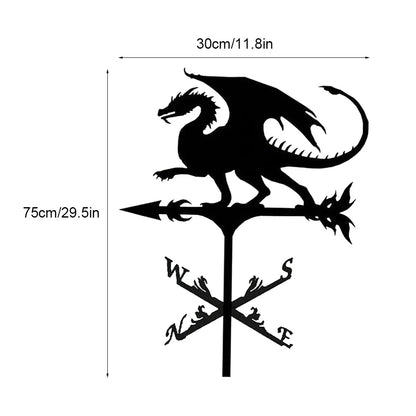 Metal Weather Vane Rustproof Cartoon Animals Sea Rover Wind Direction Indicator for Outdoor Patio Roof Gardens Decoration New