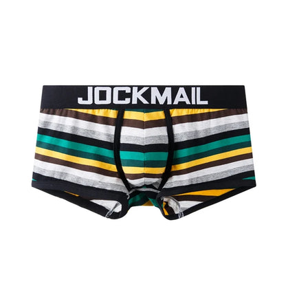 Underwear Men Boxers Shorts Cotton Breathable Cuecas Masculinas Calzoncillos Hombre Slips Underpants Rainbow Stripes Night Wear
