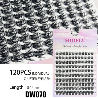 MIOFIA DIY Eyelash Clusters Fluffy Natural Anime Lashes 8-14mm Mixed Length Large capacity 3D Russian Volume Eyelash Extension