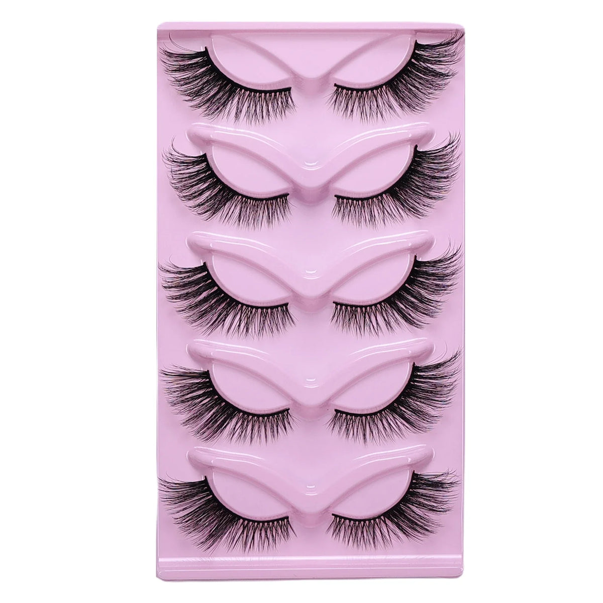 5 Pairs Cat Eye False Eyelashes Eye End Lengthening Long Curling Thick Fluffy All-match Comfortable Fake False Eyelashes