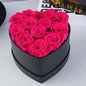 12-13pcs Peserved Roses in Heart Shape Box 100% Natural Long Last Real
