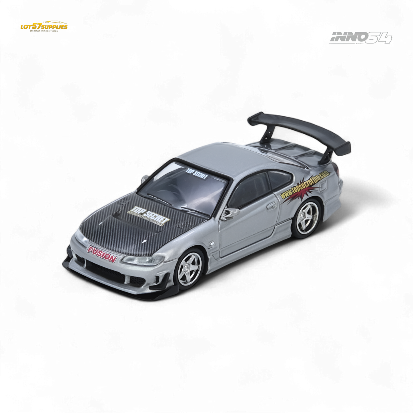INNO64 Top Secret Silvia S15 Silver 1:64