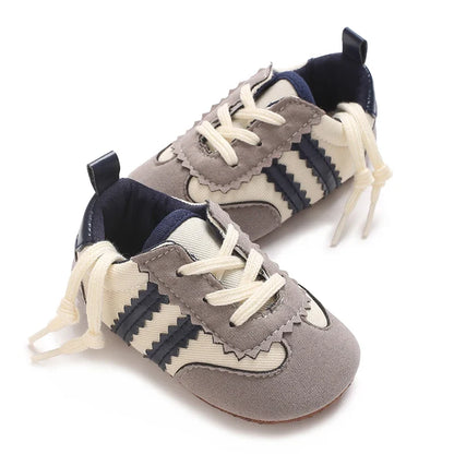 Fashion Color Blocking Lace Up Casual Shoes Spring And Autumn Baby Casual Shoes 0-18 Months Flat Shoes Baby Walking Shoes