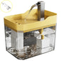q USB Cat Water Fountain with Auto Filter Transparent Anti-Dry Burning Recirculating Dispenser Includes Pump for Cats