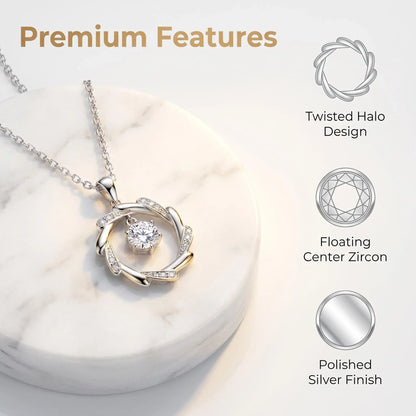 925 Silver Necklace Pendant Shining Zircon for Women Wedding Sterling Silver Jewelry Engagement Charm Party Gift royal