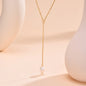 Drop Y Lariat Necklace with Bar Pendant, Stainless Steel Long Chain, Womens Necklaces Trendy