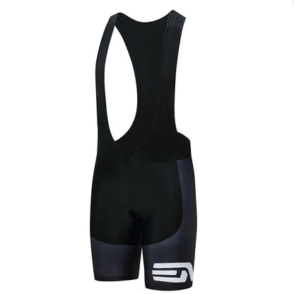 Black Cycling Jersey and Bib Shorts Set
